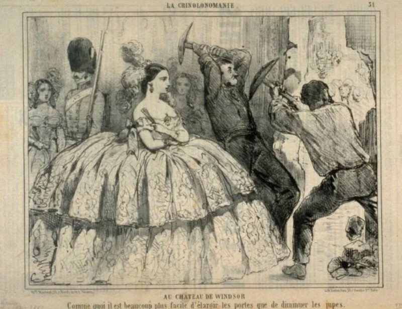 Create meme: A 19th century crinoline caricature, crinoline, Victorian era 19th century yorinolin