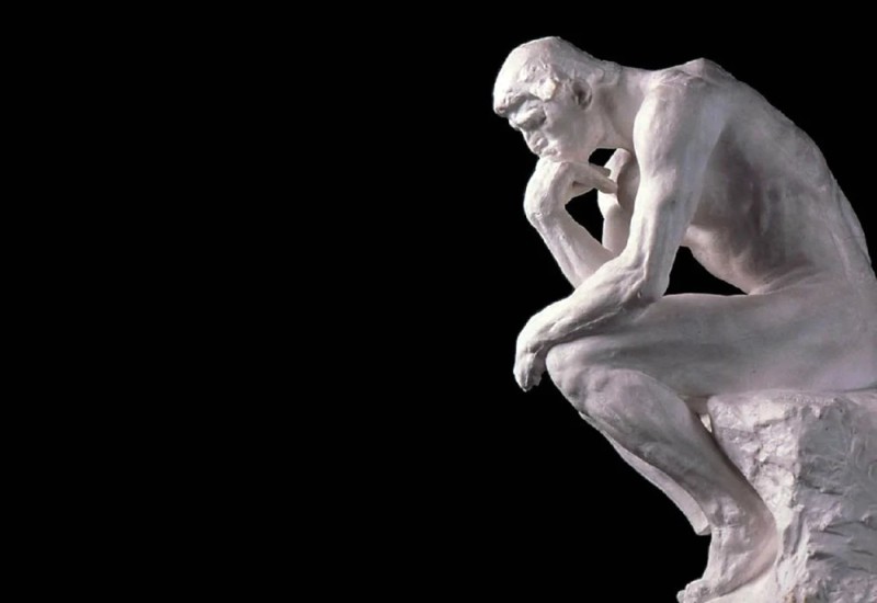 Create meme: the thinker Auguste Rodin, sculpture thinker michelangelo, Doublethink 1984