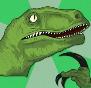 Create meme: dinosaur philosoraptor vector, lizard meme, dinosaur meme template