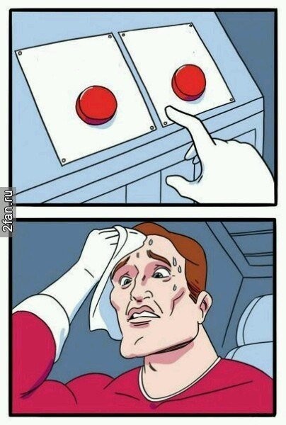 Create meme: hard choice meme, button meme, two buttons meme template