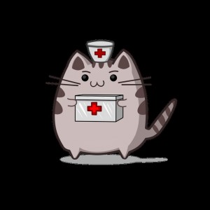 Создать мем: котик пушин, котик врач рисунок, пушин кэт доктор