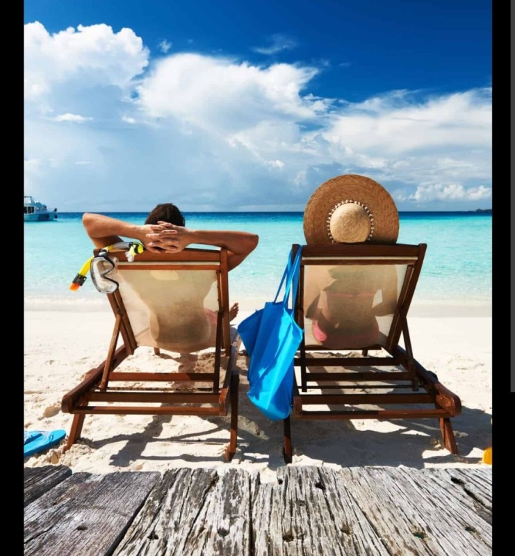 Create meme: chaise longue by the sea, the loungers on the beach, vacation sea beach