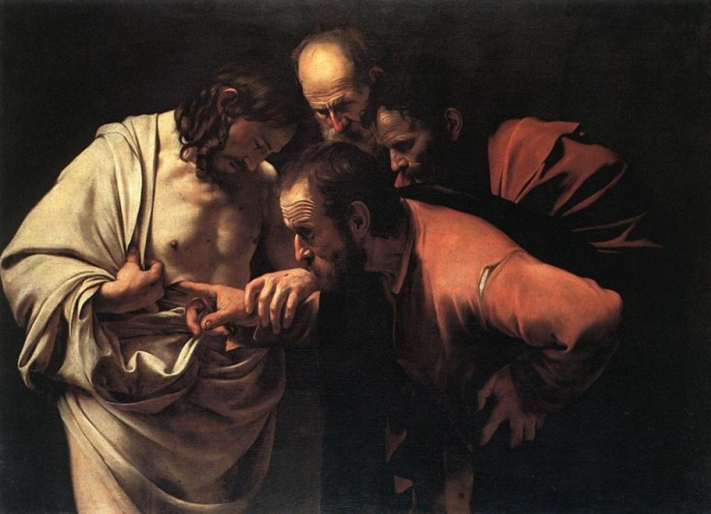 Create meme: the assurance of thomas caravaggio, caravaggio thomas the unbeliever, caravaggio the disbelief of Thomas