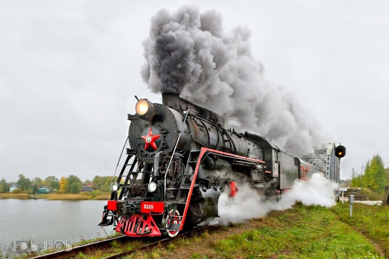 Create meme: locomotive ostashkov, steam locomotive l , the engine 