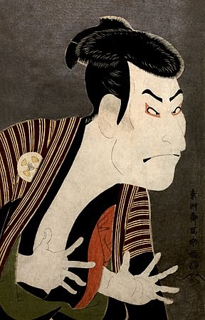 Create meme: Tosusai Syaraku portrait of an actor, Japanese painting, art picture