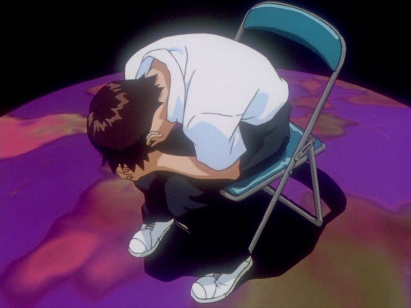 Create meme: evangelion, Shinji Ikari, Shinji on the evangelion chair