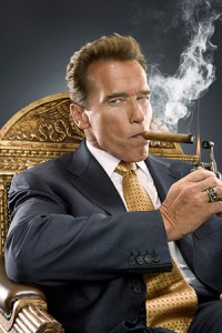 Create meme: smokes, Arnie, cigar