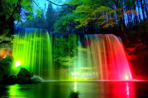 Создать мем: водопад красивый, водопад с радугой обои для компьютера, радужный водопад обои