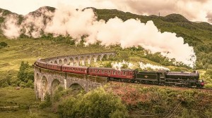 Создать мем: хогвартс экспресс в пути, hogwarts express, железнодорожный виадук гленфиннан, шотландия гарри поттер