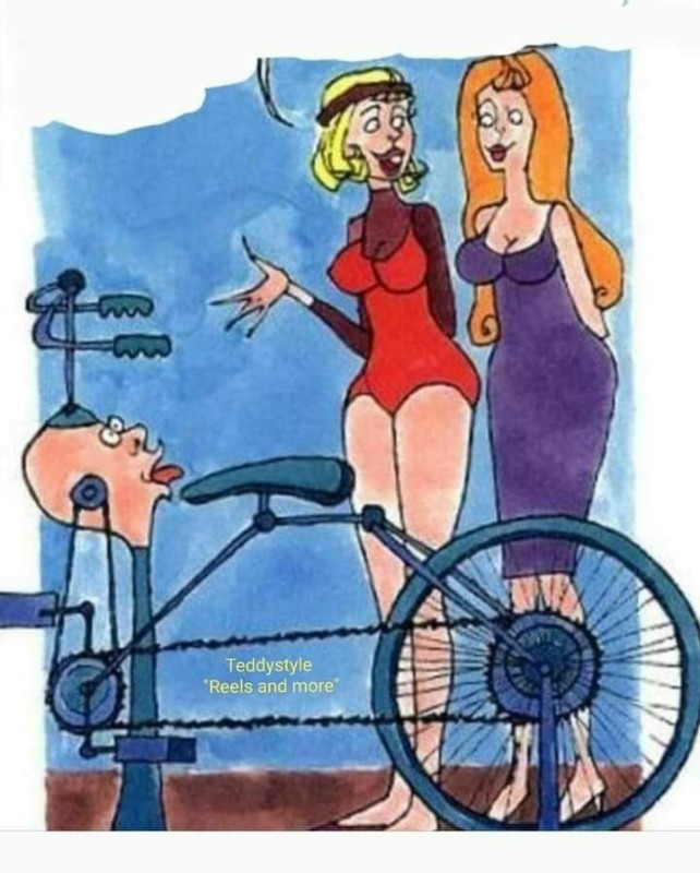 Create meme: bicycle caricature, cyclist caricature, bike 