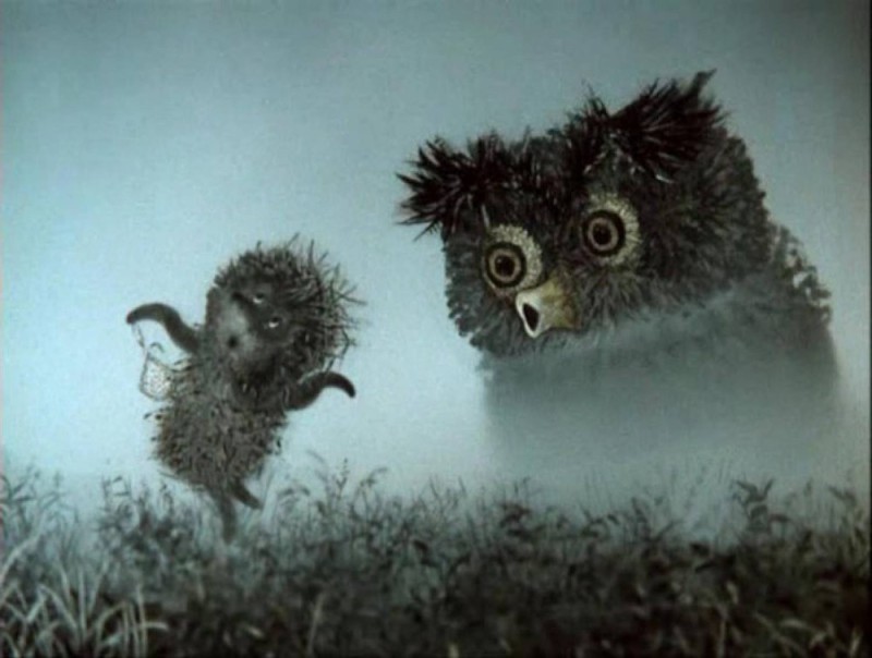 Create meme: hedgehog in the fog of battles, owl hedgehog in the fog, hedgehog in the fog