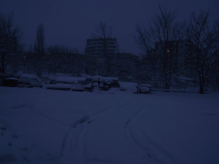 Create meme: night landscape, gloomy winter, snow winter