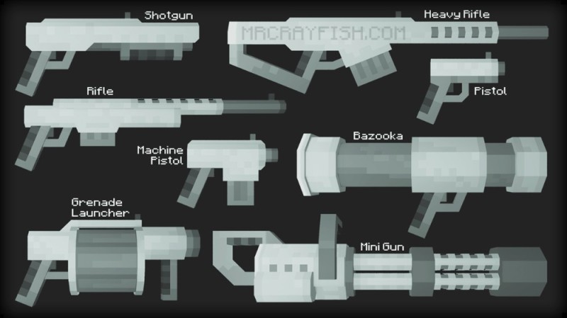 Создать мем: моды на minecraft, mrcrayfish's gun mod 1.16.5, мод на оружие в майнкрафт