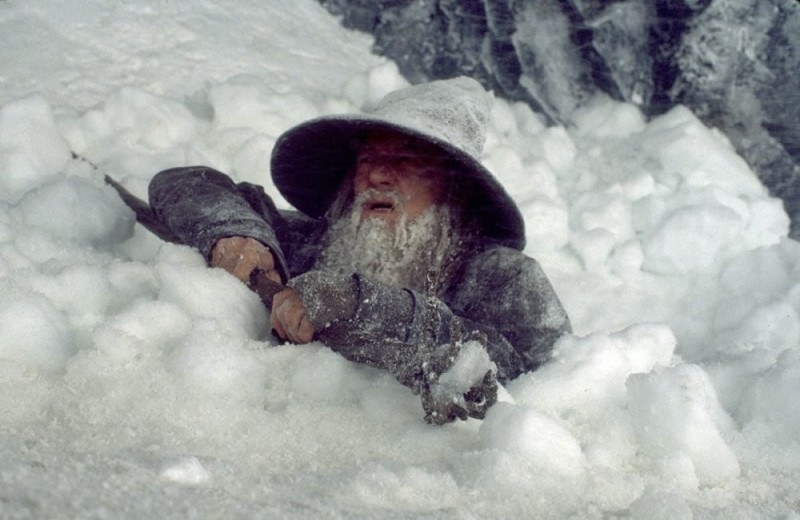 Create meme: Gandalf jokes, Gandalf in the snow meme, The Hobbit and Gandalf in the snow