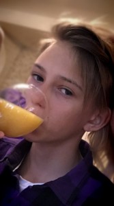 Create meme: orange juice, drinks, girl