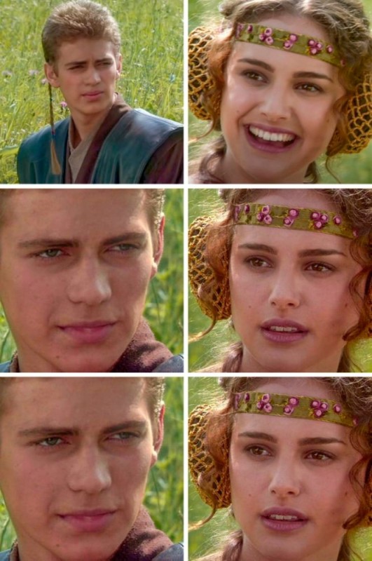 Create meme: Anakin and Padme on a picnic, Anakin and Padme, Anakin and Padme on a picnic meme