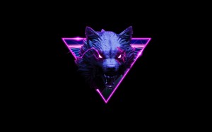 Создать мем: фон неоновый, neon wolf, неоновый волк минимализм