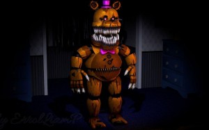 Создать мем: sfm fnaf nightmare fredbear, фнаф кошмарный фредбер, фнаф 4 кошмарный фредбер