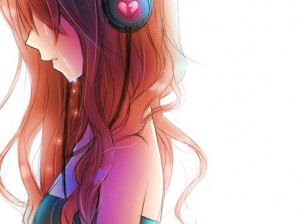 Create meme: anime girl, anime girl with headphones