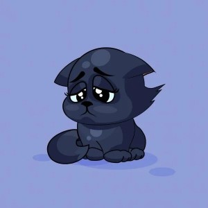 Создать мем: плачущий кот мультяшный, черный кот, грустный кот
