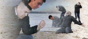 Create meme: life is pain man with sand, meme man with sand, pain sand meme