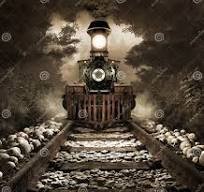 Create meme: Scary train, old train, An old train in the night