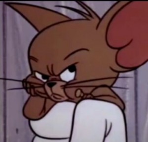 Create meme: Jerry with a grin, angry Jerry mouse, Jerry