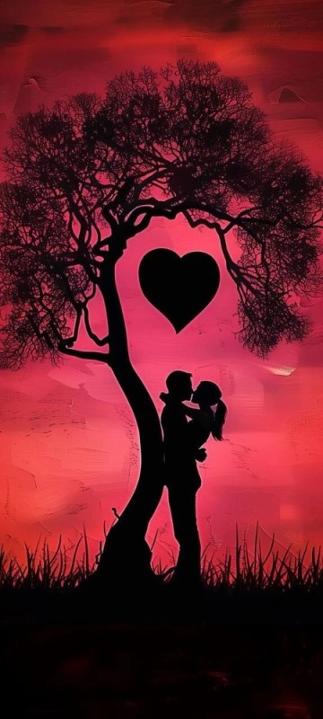 Create meme: couple silhouettes, love romance, Valentine's day 