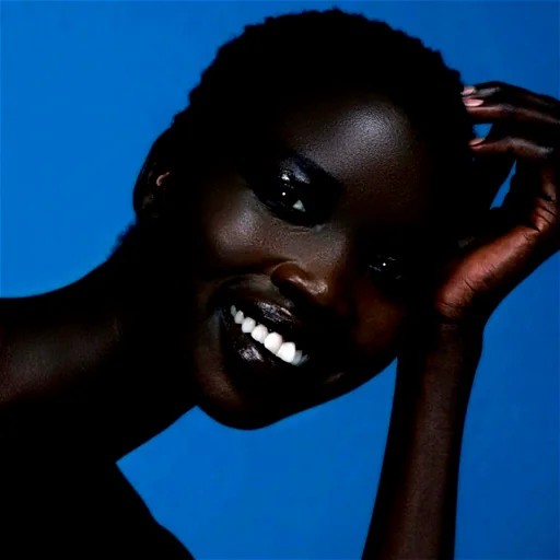 Create meme: The African model, a very black model, dark-skinned girl models