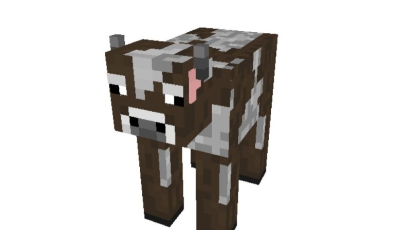 Create meme: minecraft cow, a cow in minecraft, minecraft cow