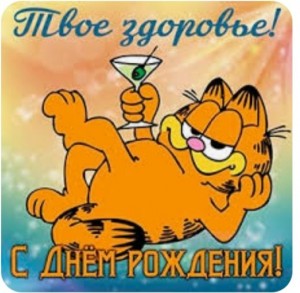 Create meme: funny ecards happy birthday, postcard, Garfield the cat