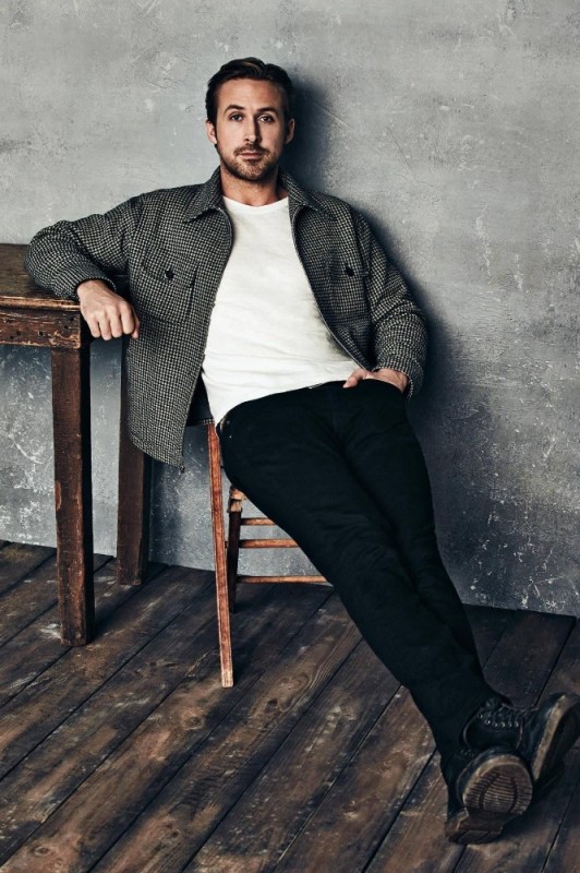 Create meme: peter romanov actor, male , Ryan Gosling is sitting