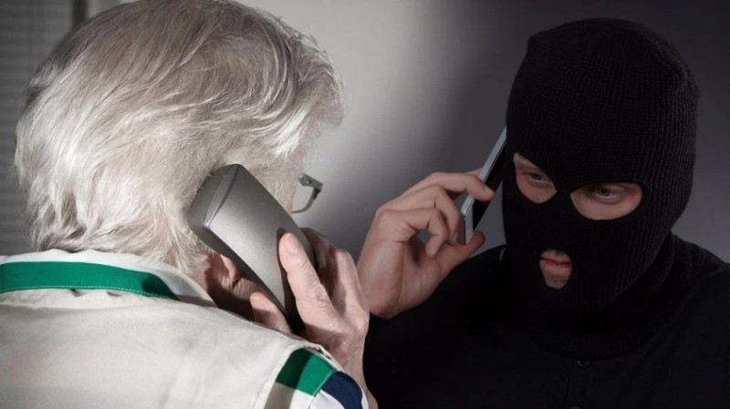 Create meme: deceived by scammers, phone fraud , an elderly woman with a phone