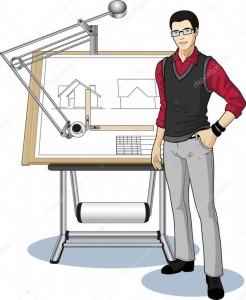 Create meme: the silhouette of the architect, draw architect, architect vector