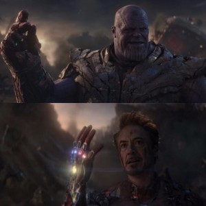 Create meme: the Avengers Thanos the final click, Tony stark Avengers finale, Thanos