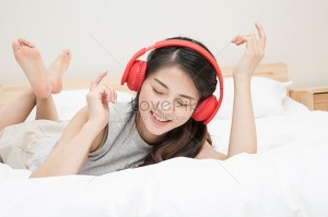 Create meme: listening to music on headphones, girl in headphones