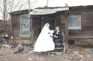 Create meme: the bride, wedding, in the village