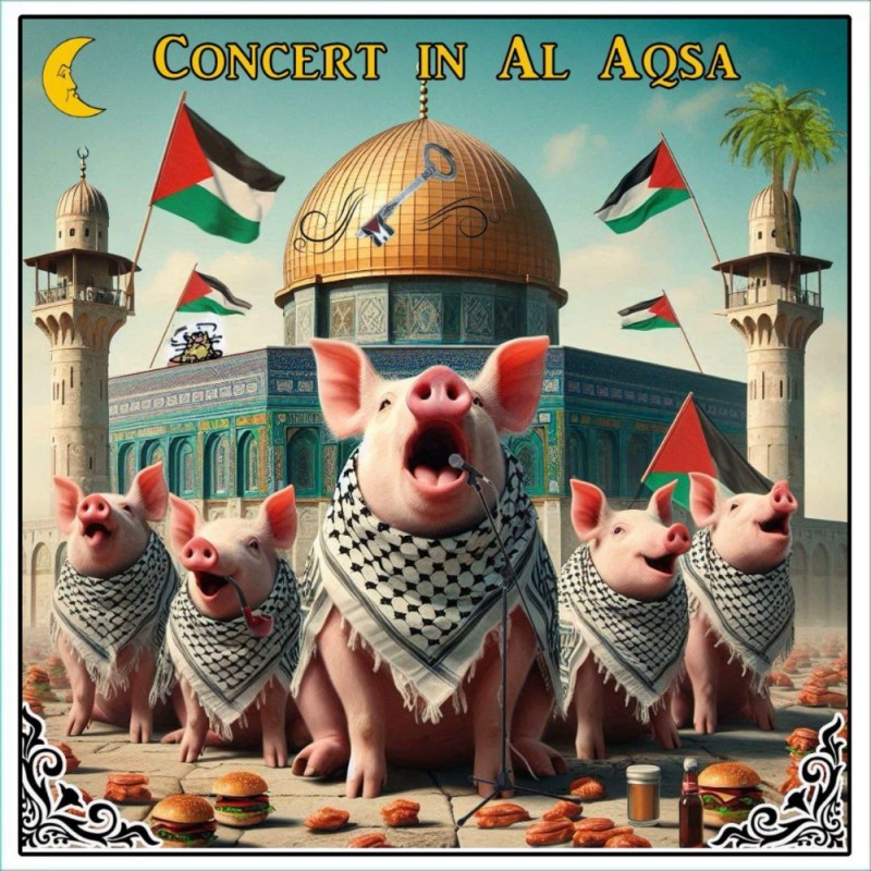 Create meme: pig pig, muslim pig, Arab 