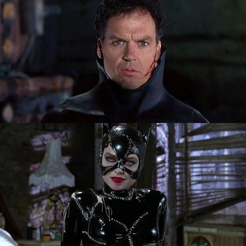 Create meme: Michelle Pfeiffer Batman, Michael Keaton Batman, Batman Returns 1992 Michelle Pfeiffer