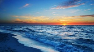 Create meme: sunset on the sea, sunset, sea