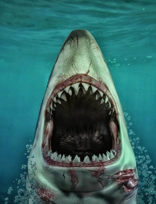 Create meme: shark jaws, shark with open mouth, The shark's open mouth