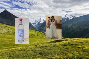 Create meme: wedding in the mountains
