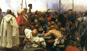 Create meme: the Cossacks writing letter to Turkish Sultan Repin, picture Repin Cossacks, Repin Cossacks