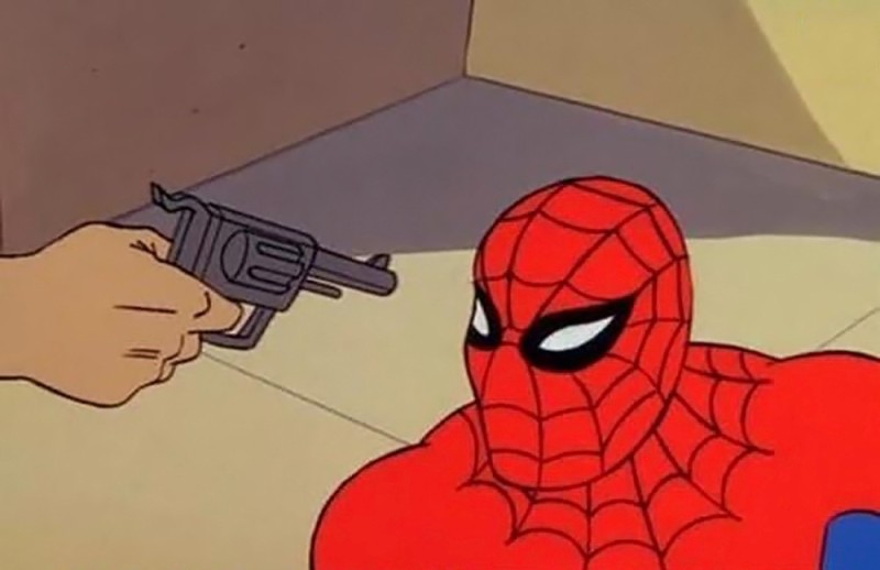Создать мем: i sense a faint smell of danger, человек паук 1981, мем со спайдерменом