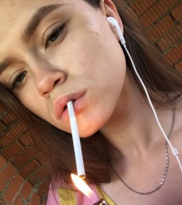 Create meme: cigarette on ava, Girl, pictures of cigarettes without a face