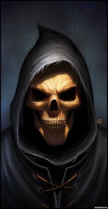 Create meme: the skull in the hood GIF, pictures of skulls and death, death in the hood