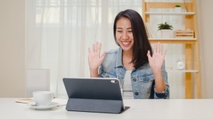 Create meme: woman work, asian woman, woman working at home asian