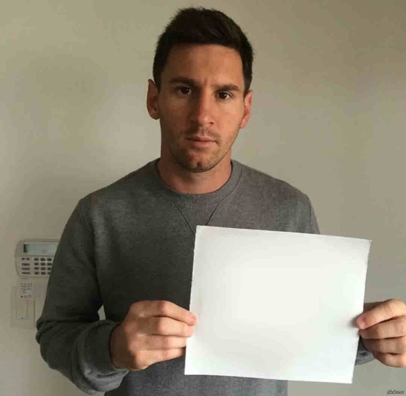 Create meme: A sign from Messi, messi with a piece of paper, Signa Ronaldo