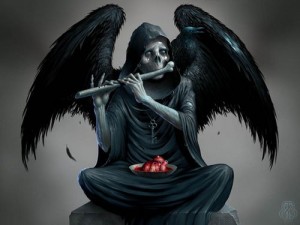 Create meme: angel of death Wallpaper, evil angel art, a dying angel pictures