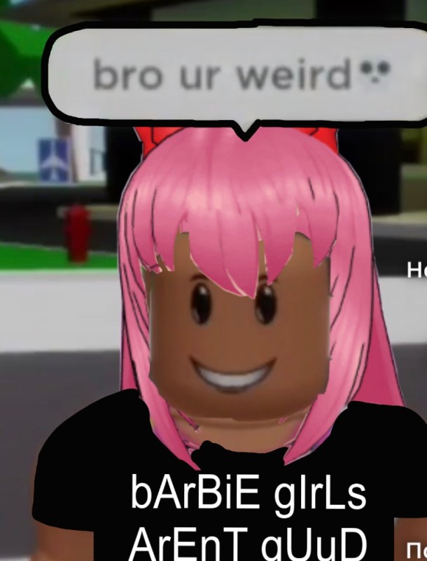 Create meme t-shirt roblox cute pink with white, screenshot